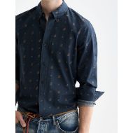 Picture of SCOTCH&SODA MEN'S PRINTED COTTON SLIM-FIT SHIRT IN BLACK 6