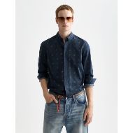 Picture of SCOTCH&SODA MEN'S PRINTED COTTON SLIM-FIT SHIRT IN BLACK 4