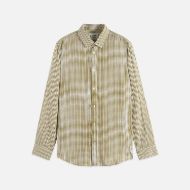 Picture of SCOTCH&SODA MEN'S MICROCHECK COTTON POPLIN SHIRT IN DARK GREEN 1