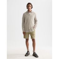 Picture of SCOTCH&SODA MEN'S MICROCHECK COTTON POPLIN SHIRT IN DARK GREEN 7