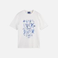 Picture of SCOTCH&SODA MEN'S WASHED GRAPHIC REGULAR-FIT T-SHIRT IN WHITE/PASTEL 1