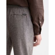 Picture of SCOTCH&SODA MEN'S SEASONAL CORE WARREN COTTON LINEN JOGGER IN DARK BROWN 6