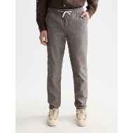 Picture of SCOTCH&SODA MEN'S SEASONAL CORE WARREN COTTON LINEN JOGGER IN DARK BROWN 4