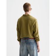 Picture of SCOTCH&SODA MEN'S SEASONAL CORE LINEN REGULAR-FIT SHIRT IN DARK GREEN 6