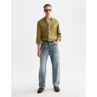 Picture of SCOTCH&SODA MEN'S SEASONAL CORE LINEN REGULAR-FIT SHIRT IN DARK GREEN 8