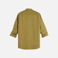 Picture of SCOTCH&SODA MEN'S SEASONAL CORE LINEN REGULAR-FIT SHIRT IN DARK GREEN 2