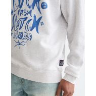 Picture of SCOTCH&SODA MEN'S WASHED DENIM GRAPHIC SWEAT IN LIGHT PASTEL GREY 6