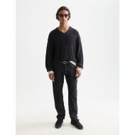 Picture of SCOTCH&SODA MEN'S V-NECK CABLE LOOSE-FIT PULLOVER IN BLACK 8