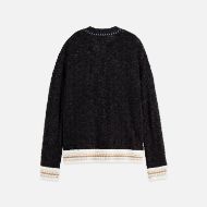 Picture of SCOTCH&SODA MEN'S V-NECK CABLE LOOSE-FIT PULLOVER IN BLACK 2