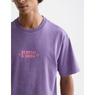 Picture of SCOTCH&SODA MEN'S FRONT ARTWORK RELAXED-FIT SNOW-WASHED T-SHIRT IN DARK PURPLE 6