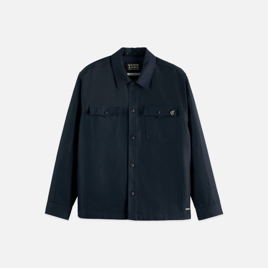 Снимка на SCOTCH&SODA МЪЖКИ COTTON-BLEND TWILL RELAXED-FIT OVERSHIRT В NAVY
