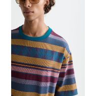 Picture of SCOTCH&SODA MEN'S JACQUARD-KNITTED LOOSE-FIT T-SHIRT IN MULTICOLOR 6