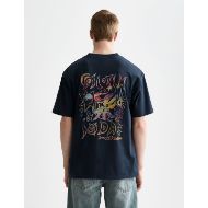 Picture of SCOTCH&SODA MEN'S FRONT AND BACK ARTWORK RELAXED-FIT T-SHIRT IN DARK BLUE 5