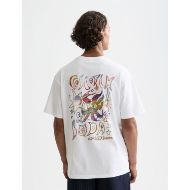 Picture of SCOTCH&SODA MEN'S FRONT AND BACK ARTWORK RELAXED-FIT T-SHIRT IN WHITE/PASTEL 5