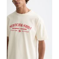 Picture of SCOTCH&SODA MEN'S FRONT ARTWORK RELAXED-FIT T-SHIRT IN LIGHT BEIGE 6