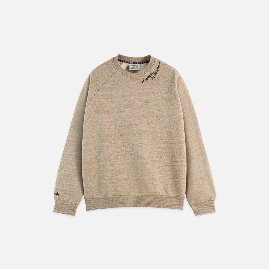 Picture of SCOTCH&SODA MEN'S SPACE YARN EMBROIDERED LOOSE-FIT SWEATSHIRT IN BEIGE