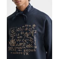 Picture of SCOTCH&SODA MEN'S CROSS STITCH ARTWORK RELAXED-FIT SWEATSHIRT IN DARK BLUE 6