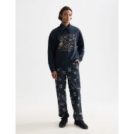 Picture of SCOTCH&SODA MEN'S CROSS STITCH ARTWORK RELAXED-FIT SWEATSHIRT IN DARK BLUE 7