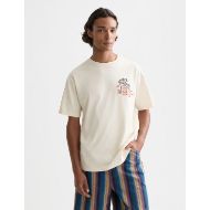 Picture of SCOTCH&SODA MEN'S THE 40TH ANNIVERSARY RELAXED-FIT EMBROIDERY T-SHIRT IN LIGHT BEIGE 4