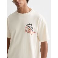 Picture of SCOTCH&SODA MEN'S THE 40TH ANNIVERSARY RELAXED-FIT EMBROIDERY T-SHIRT IN LIGHT BEIGE 6