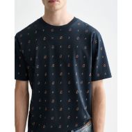 Picture of SCOTCH&SODA MEN'S MICRO-PRINTED REGULAR-FIT T-SHIRT IN DARK BLUE 6