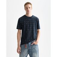Picture of SCOTCH&SODA MEN'S MICRO-PRINTED REGULAR-FIT T-SHIRT IN DARK BLUE 4