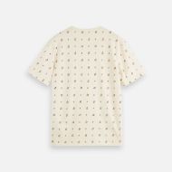 Picture of SCOTCH&SODA MEN'S MICRO-PRINTED REGULAR-FIT T-SHIRT IN LIGHT BEIGE 2