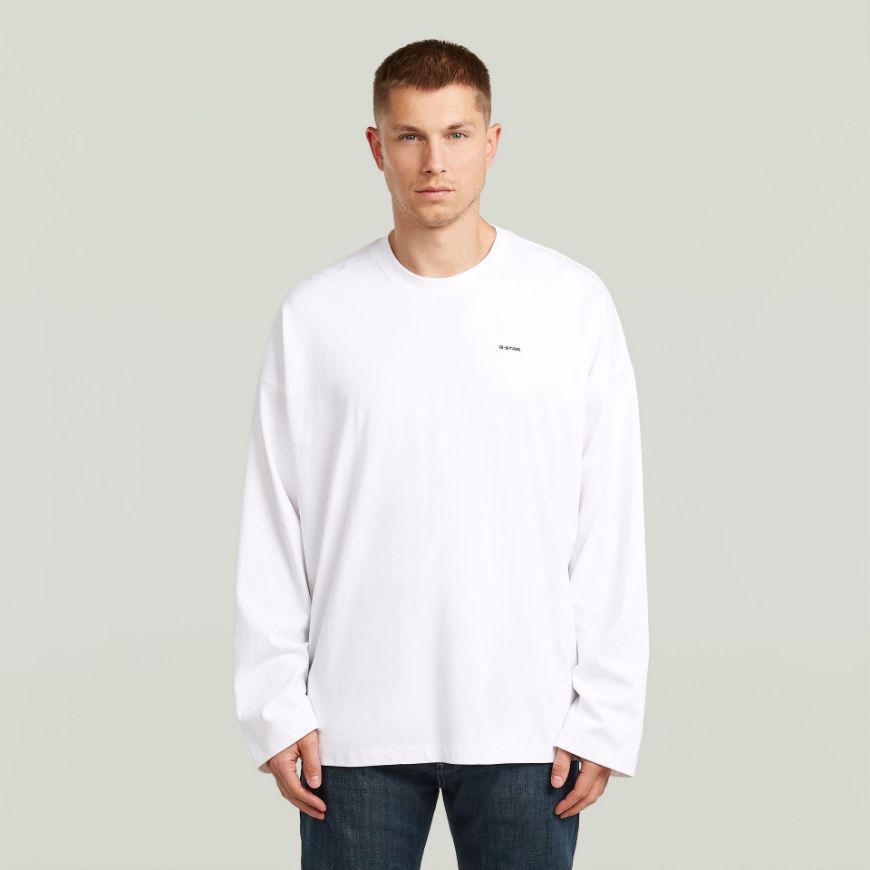 Picture of G-STAR MEN'S HEAVY JERSEY OVERSIZED T-SHIRT IN WHITE