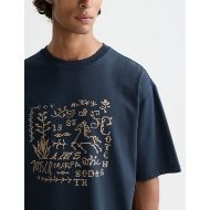 Picture of SCOTCH&SODA MEN'S CROSS-STITCHED FRONT ARTWORK LOOSE-FIT T-SHIRT IN DARK BLUE 6