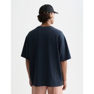 Picture of SCOTCH&SODA MEN'S CROSS-STITCHED FRONT ARTWORK LOOSE-FIT T-SHIRT IN DARK BLUE 5