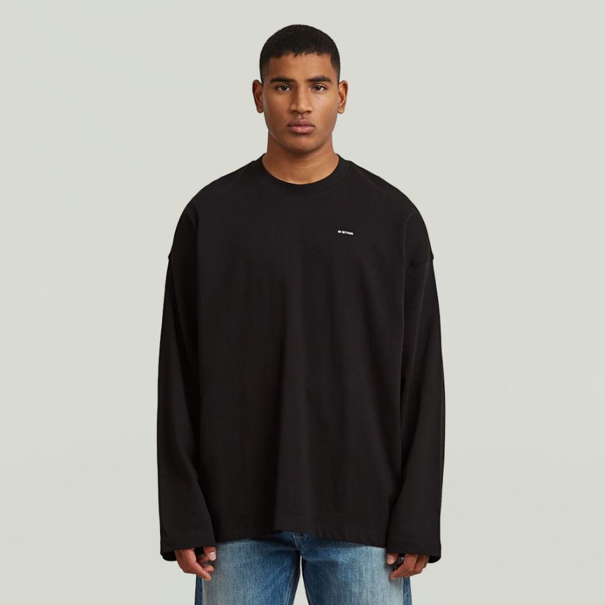 Picture of G-STAR MEN'S HEAVY JERSEY OVERSIZED T-SHIRT IN DK BLACK
