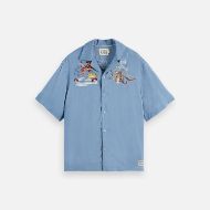 Picture of SCOTCH&SODA MEN'S THE 40TH ANNIVERSARY RELAXED-FIT SHORT SLEEVE SHIRT IN BLUE 1