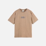Picture of SCOTCH&SODA MEN'S FRONT ARTWORK RELAXED-FIT SNOW-WASHED T-SHIRT IN MEDIUM BEIGE 1