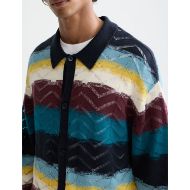 Picture of SCOTCH&SODA MEN'S OPEN STRUCTURE KNITTED CARDIGAN IN MULTICOLOR 6