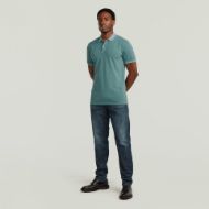 Picture of G-STAR MEN'S DUNDA OVERDYED SLIM POLO IN MINERAL BLUE GD 4