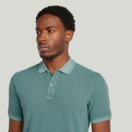 Picture of G-STAR MEN'S DUNDA OVERDYED SLIM POLO IN MINERAL BLUE GD 3