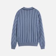 Picture of SCOTCH&SODA MEN'S STRUCTURE LONG SLEEVE POLO IN BLUE 2