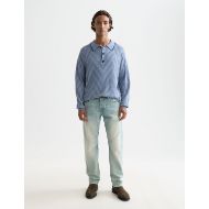 Picture of SCOTCH&SODA MEN'S STRUCTURE LONG SLEEVE POLO IN BLUE 7