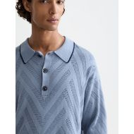 Picture of SCOTCH&SODA MEN'S STRUCTURE LONG SLEEVE POLO IN BLUE 6