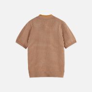 Picture of SCOTCH&SODA MEN'S STRUCTURED KNITTED REGULAR-FIT POLO IN BEIGE 2