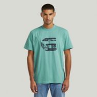 Picture of G-STAR MEN'S G ICON GR T-SHIRT IN MINERAL BLUE 1