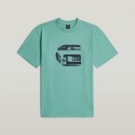 Picture of G-STAR MEN'S G ICON GR T-SHIRT IN MINERAL BLUE 6