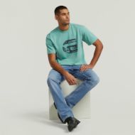 Picture of G-STAR MEN'S G ICON GR T-SHIRT IN MINERAL BLUE 5