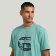 Picture of G-STAR MEN'S G ICON GR T-SHIRT IN MINERAL BLUE 3