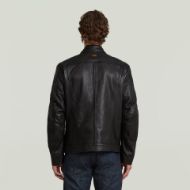 Picture of G-STAR MEN'S BIKER LEATHER JACKET IN DK BLACK 2