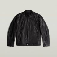 Picture of G-STAR MEN'S BIKER LEATHER JACKET IN DK BLACK 6