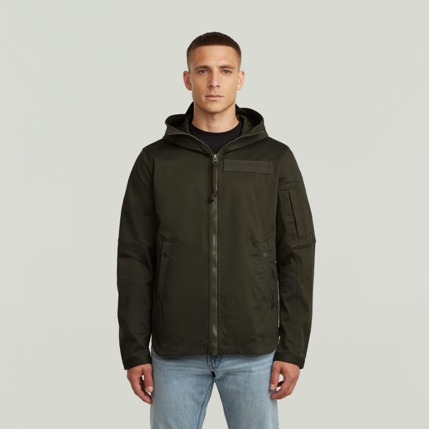 Picture of G-STAR MEN'S BATT HOODED OVERSHIRT IN ASFALT
