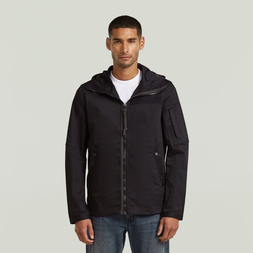 Picture of G-STAR MEN'S BATT HOODED OVERSHIRT IN DK BLACK