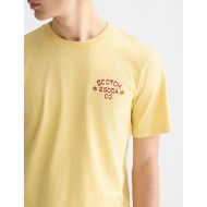 Picture of SCOTCH&SODA MEN'S LEFT CHEST ARTWORK REGULAR FIT T-SHIRT IN MEDIUM YELLOW 6