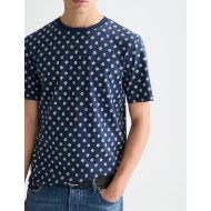 Picture of SCOTCH&SODA MEN'S MICRO-PRINTED REGULAR-FIT T-SHIRT IN NAVY 6